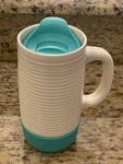 Ello Jane Ceramic Travel Coffee Mug Tumbler Slider 18 Oz Textured 2 Tone. Fixed Price $10.99.