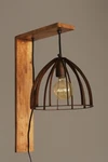 Studio 35 Iron And Wall Sconce (rust Finish & Natural Wood). Fixed Price $149.00.