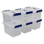 Eagrye Quart Plastic Storage Latch Box, 6-PACK Clear Bin L,. Fixed Price $42.99.