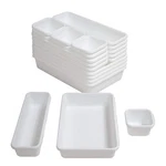 Bycy 18 Pcs White Drawer Organizers Trays Set Dividers For Kitchen Office. Fixed Price $20.06.