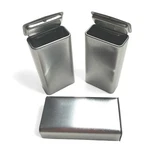 Magnakoys Rectangular Silver Metal Hinged Lid Tin Containers (5 Pack). Fixed Price $9.75.