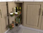 Ocg Metal Pull Cabinet Organizer (9"W X 17" D), Two Tier Out, Chrome. Fixed Price $49.99.