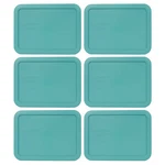 Pyrex 7210-PC Turquoise Rectangle 3 Cup Storage Lid Cover 6PK For Glass Dish. Fixed Price $19.99.