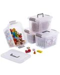 Citylife 4 Packs 6 Qt Storage Bins With Lids Clear Plastic Grey Han.... Fixed Price $35.88.