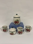 Casuals China Pearl Apple Kitchen Set 5 Pc Canister Sugar Bowl Creamer. Fixed Price $29.99.