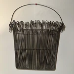 Southern Living Metal Twirly Wire Iron Wall Pocket Garden Fence Basket W/handle. Fixed Price $25.00.