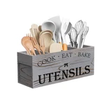 Suli Extra Large Kitchen Utensils Holder With 4 Compartments, Wooden .... Fixed Price $57.67.