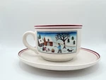 Villeroy & Boch Design Naif Christmas Tea Cups And Saucers (4). Fixed Price $65.00.