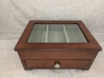 Wood Glass Pottery Barn Storage Trinket Jewelry Box - Monogram "sfl". Fixed Price $39.95.
