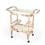 Butler Selena Rattan Bar Cart, Glossy White - 5397304. Fixed Price $784.99.