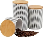 Mind Reader 3-PIECE Canister Set, Sugar Container, Coffee Small, White/black. Fixed Price $40.41.