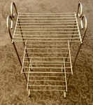 Vtg Gold Metal Wire 3 Tier Shelf Rack Plant Telephone Book Stand Mcm. Fixed Price $45.00.