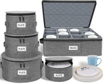Rigid China Storage Containers 5-PIECE Set With Dividers, Quilted Stackable P.... Fixed Price $79.99.