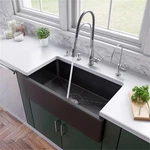 Pemberley Row Fireclay Black Gloss Farm Sink Rectangular Reversible 33.125" X.... Fixed Price $910.54.