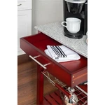 Linon Natalie Granite Top Rollng Kitchen Storage Cart Wenge Brown Wood. Fixed Price $125.14.