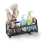 Sink Caddy Organizer With Wooden Handle & Self-draining Tray, Trapezoid Kitch.... Fixed Price $26.53.