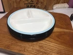 Set Of 4 Hearth & Hand Magnolia Enamelware Divided Plate White Blue Rim. Fixed Price $24.99.