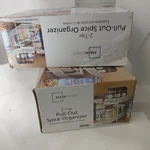 Mainstays 2-TIER Pull-out Spice Organizer White Lot Of One New Used. Fixed Price $19.99.