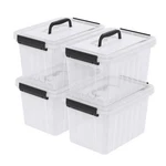 Yuright 4 Pack Lidded Storage Bins, 6 Quart Latch Container Box With Handle, .... Fixed Price $32.88.