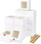 Moretoes 50PCS White Cookie Boxes With Window, 4X4X2.5 Inches Bakery. Fixed Price $26.05.