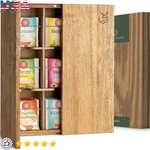 Solid Oak Tea Box Stainless Steel Organizer Plastic Free Easy Access Design Home. Fixed Price $71.24.