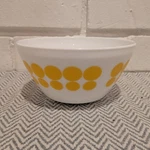 Vintage Charm Pyrex Nesting Mixing Bowl Yellow Polka Dot Glass Medium 6 Cup. Fixed Price $27.87.