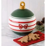 Martha Stewart Festive Bow Figural Ceramic Ornament Cookie Jar 9 In X 10 New. Fixed Price $59.99.