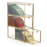 Elldoo Tea Bag Organizer With 3 Drawers, Gold Glass Storage Holder Fo.... Fixed Price $117.91.