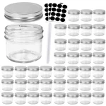 Betrome Oz Clear Glass Mason Jars With Silver Metal Lids, 40 Pack. Fixed Price $42.99.