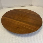 Vint. Large 14 1/4 Wood Lazy Susan Solid Walnut Turntable Native Products. Fixed Price $28.00.