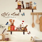 Bowl Kitchenware Spice Jar Shelf Butterfly Wall Stickers, Sacinora Let. Fixed Price $17.86.