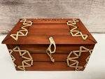 Small Numi Bamboo Handmade Wooden Tea Box Chest 6" 3" 3.5" Vguc. Fixed Price $17.00.