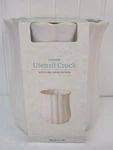 Pioneer Woman Colette Stoneware Utensil Holder White Scalloped Farmhouse Crock. Fixed Price $29.00.