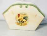 Vintage Gibson Ceramic Napkin Holder Hand Painted Royal Rooster Farmhouse Decor. Fixed Price $17.00.