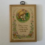 Vintage 1980 Hallmark Cards Wooden Wall Plaque Mouse Mushroom Take It Easy. Fixed Price $16.00.