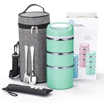 Lille Home Stackable Stainless Steel Thermal Compartment Lunch/snack Box, 3-TIER. Fixed Price $26.95.