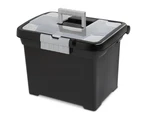 Portable File Box, Plastic, Black. Fixed Price $19.03.