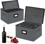 Veronly 2 Pack Stemware Storage Cases - China Containers Hard Gray. Fixed Price $51.99.