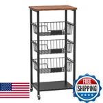 Hastatii Kitchen Storage Cart, Basket, 5-TIER Utility Organizer With. Fixed Price $75.75.