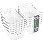 Tiawudi 12 Pack Plastic Storage Bins, Multiuse Organizer Pantry Organiz.... Fixed Price $54.88.