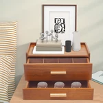 8 Compartment Wood Tea Bag Organizer Storage Box Vintage Case With 2 Drawers. Fixed Price $33.88.