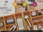 Seville Expandable Bamboo Drawr Organizer 2PK. Fixed Price $40.00.