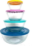 Pyrex Glass Mixing Bowls 8 Piece Set With Lids. Fixed Price $25.95.