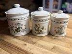 Lillian Vernon Botanical Flowers Canister Set 3 Pc Kitchen Storage Excellent. Fixed Price $45.00.