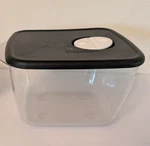 Tupperware 3384A-2 Black Lid Cler Bowl & Vented Container #3386A-1 Vgc. Fixed Price $16.00.
