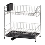 Iris Usa Medium Dish Rack 2-TIER Spout & Drainer Black. Fixed Price $24.69.