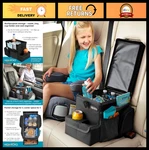 Car Organizer With Cooler & Cup Holder, Snack Lid, 6 Storage Pockets - Black. Fixed Price $59.99.