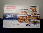 Rubbermaid 26 Piece Set Of Containers & Lids/clear Bottom Blue Tops. Fixed Price $29.50.
