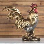 13.75"H Color Of Gold/silver Rooster Figurine Ornament Home Decor Unique Gift. Fixed Price $75.25.