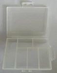 Lot Of 6 Small Compartment Clear Plastic Storage Boxes Transparent. Fixed Price $19.99.